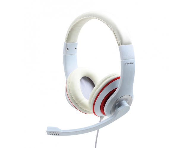 Gembird (MHS-03-WTRD) belo-crvene gejmerske slušalice sa mikrofonom
