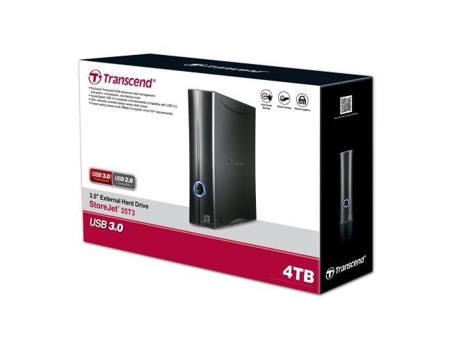 Transcend 4TB (TS4TSJ35T3) eksterni hard disk crni